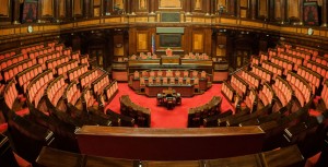 Roma, aula del senato della Repubblica  foto dell'aula del senato della Repubblica vuota