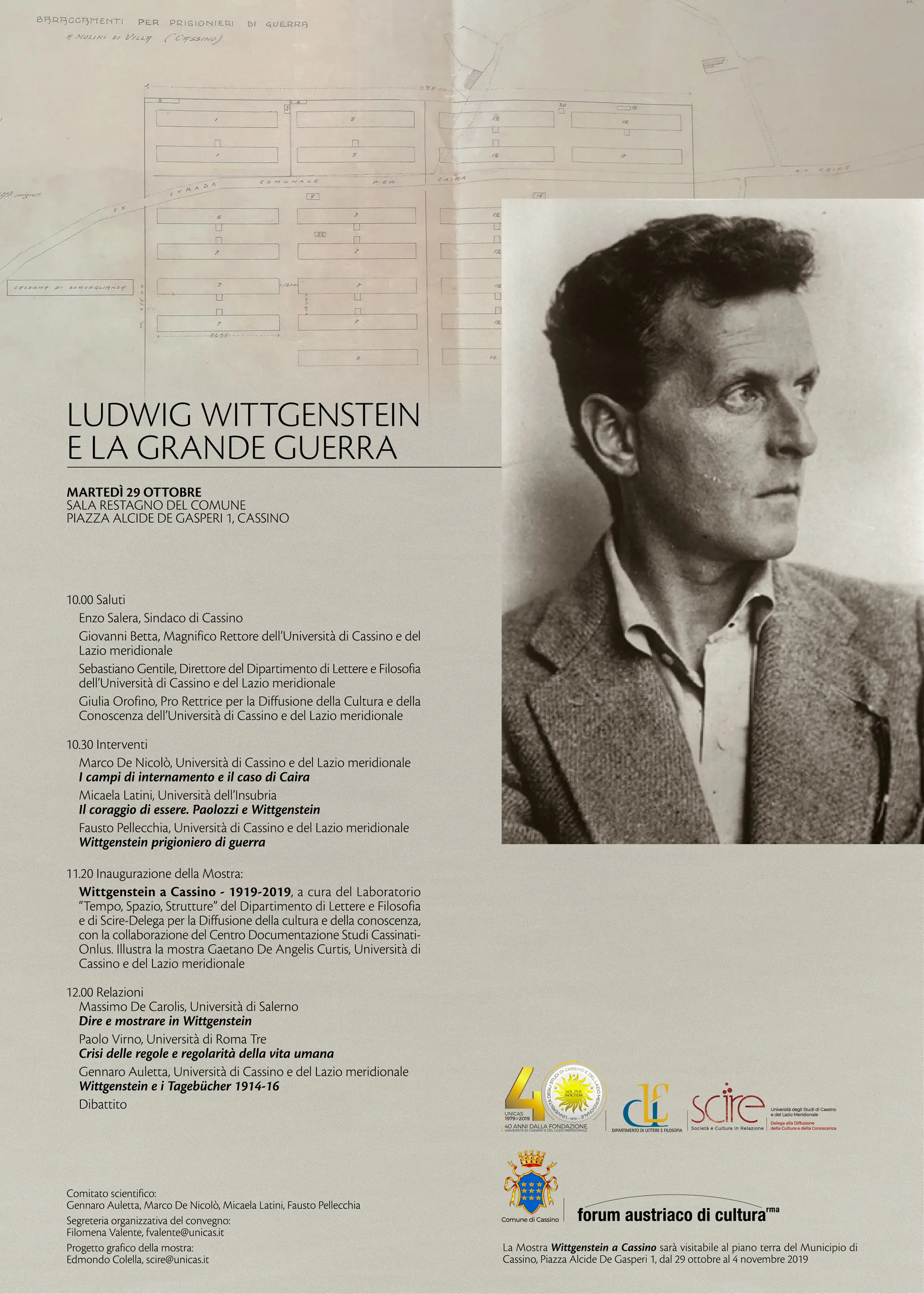 Immagine in evidenza del post: Wittgenstein a Cassino 1919-2019: un convegno su Ludwig Wittgenstein e la Grande Guerra