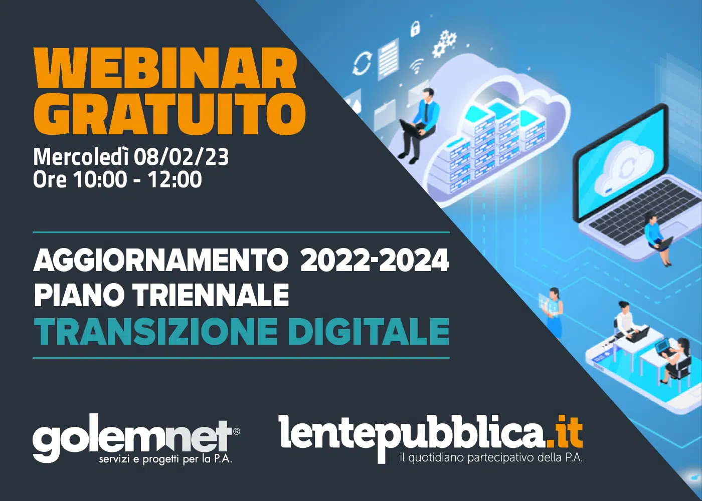 Immagine in evidenza del post: Ultimi posti per il webinar gratuito su aggiornamento 2022-2024 Piano Triennale Transizione Digitale