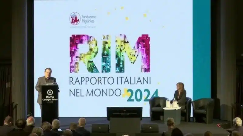 Immagine della presentazione del Rapporto Italiani nel Mondo 2024 della Fondazione Migrantes.