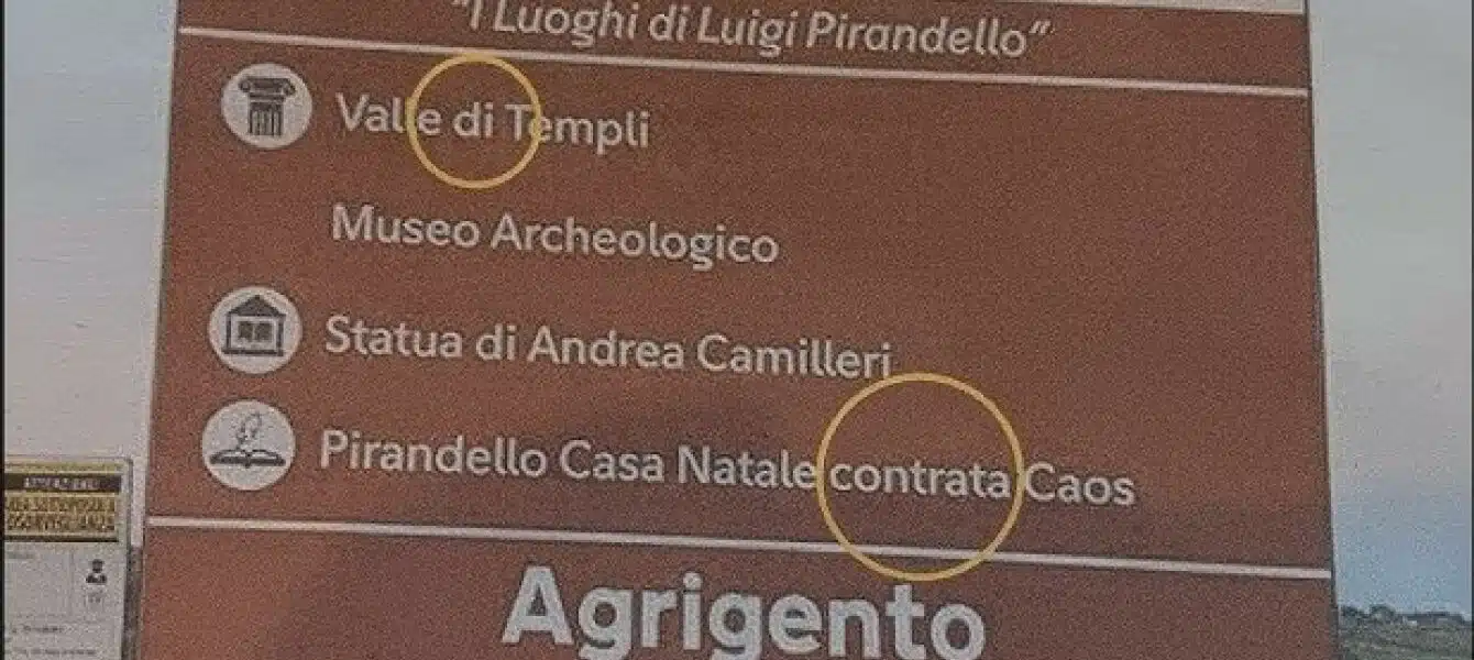 Immagine in evidenza del post: Agrigento è Capitale Italiana della Cultura 2025: ma un cartello uccide la grammatica